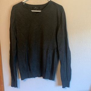 Cotton and cashmere grey sweater, mens, v neck